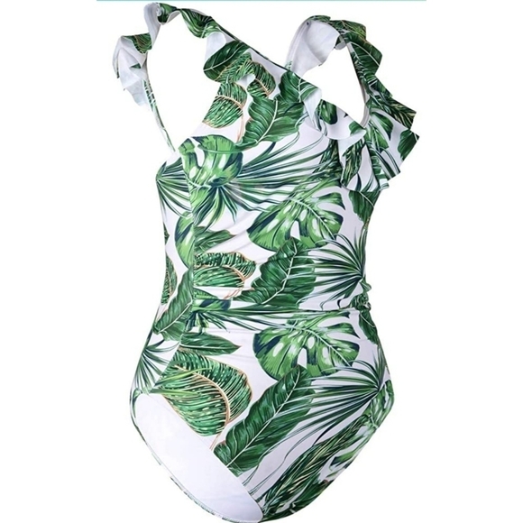 NEW Hilor V-Neck Ruffled Monokini Swimsuit - Picture 3 of 16